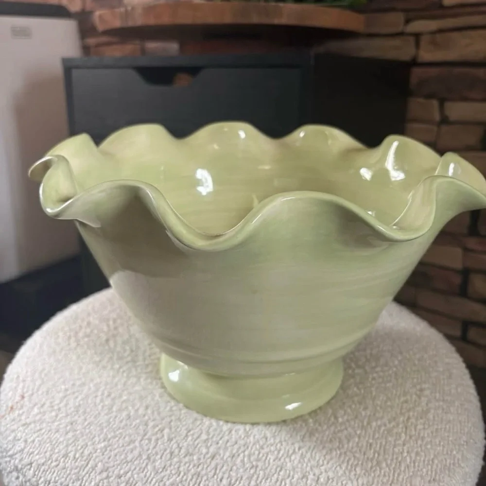 Crate&Barrel Light Green Ceramic Bowl